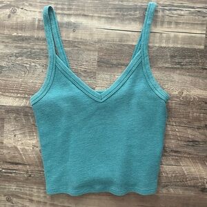 american eagle waffle blue tank